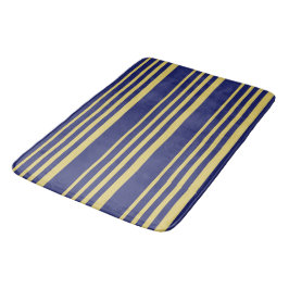 Goud en marinestrepen met patroon badmat