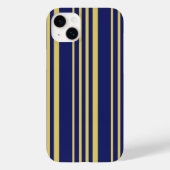 Goud en marinestrepen met patroon Case-Mate iPhone case (Achterkant)
