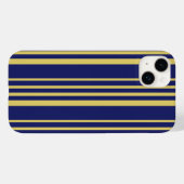 Goud en marinestrepen met patroon Case-Mate iPhone case (Achterkant (horizontaal))