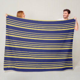 Goud en marinestrepen met patroon fleece deken