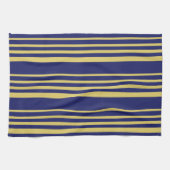Goud en marinestrepen met patroon theedoek (Horizontaal)