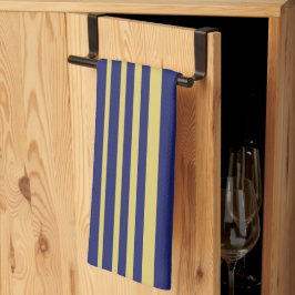 Goud en marinestrepen met patroon theedoek