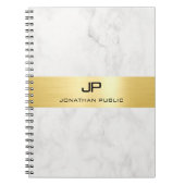 Goud en marmer Elegant Eenvoudige Moderne Sjabloon Notitieboek (Voorkant)