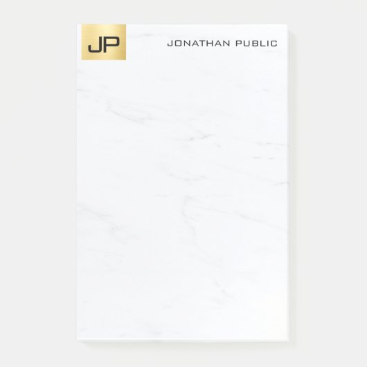 Goud en marmer Elegant Modern Eenvoudige Sjabloon Post-it® Notes (Voorkant)