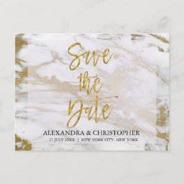 Goud en marmer Elegant Save the Date Kaart