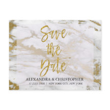 Goud en marmer Elegant Save the Date Kaart