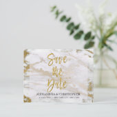 Goud en marmer Elegant Save the Date Kaart (Staand voorkant)