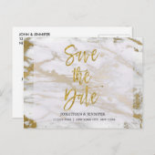 Goud en marmer Elegant Save the Date Kaart (Voorkant / Achterkant)