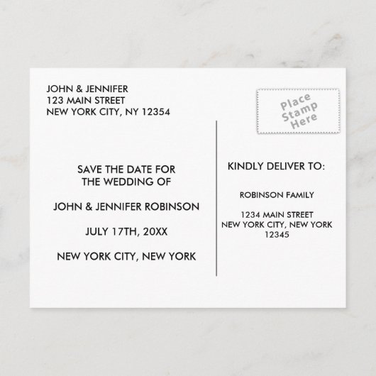 Goud en marmer Elegant Save the Date Kaart (Achterkant)