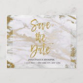 Goud en marmer Elegant Save the Date Kaart (Voorkant)