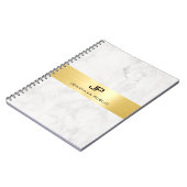 Goud En Marmer Elegante Eenvoudige Moderne Sjabloo Notitieboek (Linkerzijde)