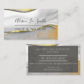 Goud en marmer Haar & Make-up Visitekaartje (Voorkant / Achterkant)