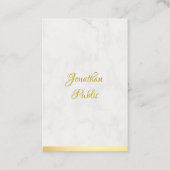 Goud en Marmer Handgeschreven Naam Modern Elegant Visitekaartje (Voorkant)