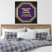 Goud en Marmer Happy Wedding Jubileum Canvas Afdruk (Insitu (Slaapkamer))