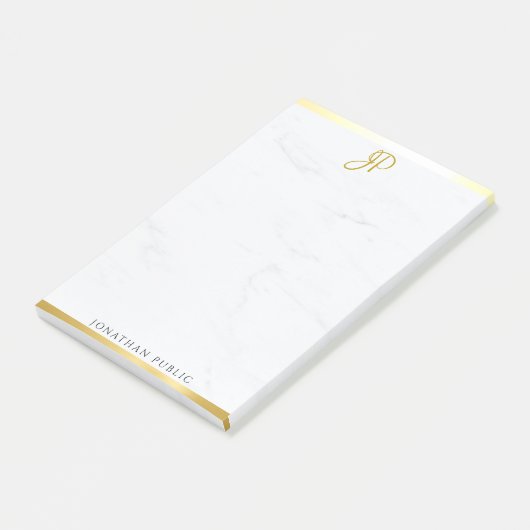 Goud en Marmer Modern Eenvoudig Ontwerp Sjabloon Post-it® Notes (Schuin)