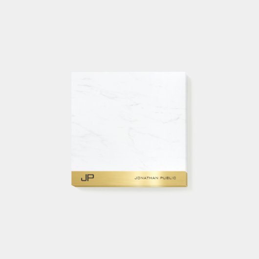 Goud en Marmer Modern Elegant Eenvoudige Sjabloon Post-it® Notes (Voorkant)