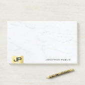 Goud en Marmer Moderne Eenvoudige Sjabloon Elegant Post-it® Notes (Op bureau)
