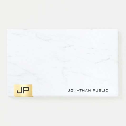 Goud en Marmer Moderne Eenvoudige Sjabloon Elegant Post-it® Notes (Voorkant)