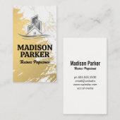 Goud en Marmer | Onroerend goed Logo Visitekaartje (Voorkant / Achterkant)