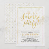 Goud en marmer | Pensioneringspartij voor moderne Kaart (Voorkant / Achterkant)