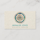 Goud en marmer Sri Yantra / Sri Chakra Dot Art Visitekaartje (Voorkant)