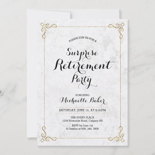 Goud en marmer | Uittredingspartij voor buitenland Kaart (Voorkant)