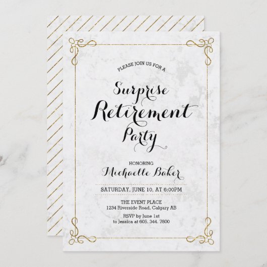 Goud en marmer | Uittredingspartij voor buitenland Kaart (Voorkant / Achterkant)