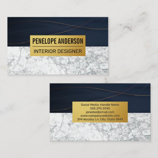 Goud en marmer visitekaartje (Voorkant / Achterkant)