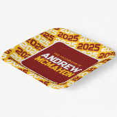 Goud en Maroon gepersonaliseerd Afstuderen Papieren Bordje (Gebogen)