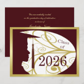 Goud en Maroon Man Silhouet 2026 Kaart (Voorkant / Achterkant)