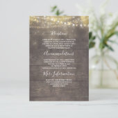 Goud en Mauve rustieke bruiloft informatie Gast Informatiekaartje (Staand voorkant)