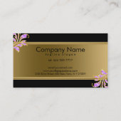 Goud en Metallic Roze Swirl Visitekaartje (Achterkant)