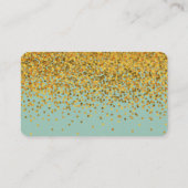 Goud en Mint Confetti Visitekaartje (Achterkant)