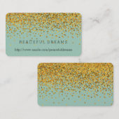 Goud en Mint Confetti Visitekaartje (Voorkant / Achterkant)