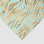 Goud en Mint Golvend Dierpatroon Tissuepapier (Detail)