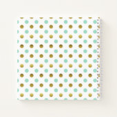 Goud en Mint Polka Dots Monogramed Notitieboek (Achterkant)