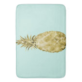 Goud en Mint Waterverf Ananas Badmat (Voorkant Verticaal)