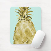 Goud en mint Waterverf Ananas Muismat (Met muis)