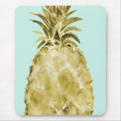Goud en mint Waterverf Ananas Muismat (Voorkant)