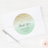 Goud en Mint Waterverf Verjaardag Sticker (Envelop)