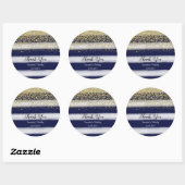 Goud en Navy Birthday Sticker (Vel)