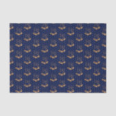 Goud en Navy Blue Kerstbellen Tissuepapier (Voorkant)