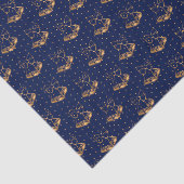 Goud en Navy Blue Kerstbellen Tissuepapier (Detail)