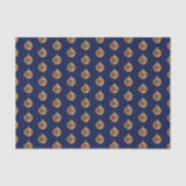 Goud en Navy Blue Kerstornamenten Tissuepapier (Voorkant)