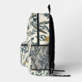 Goud en Navy  Botanic Bedrukte Rugzak (Rechts)