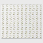 Goud en Navy Florals met Stripes Gift Cadeaupapier (Vlak)