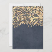 Goud en Navy Foliage Elegant Verjaardagsfeest Kaart (Achterkant)