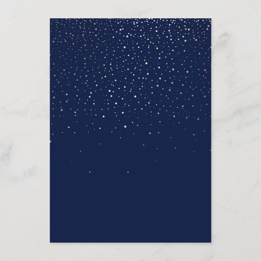Goud en Navy Sterrennacht bruiloft informatie Informatiekaartje (Achterkant)