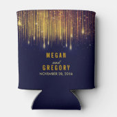 Goud en Navy String Lights Glitter Blikjeskoeler (Achterkant)