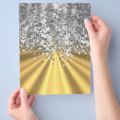 Goud en nep glitters gepersonaliseerd flyer (Hand)
